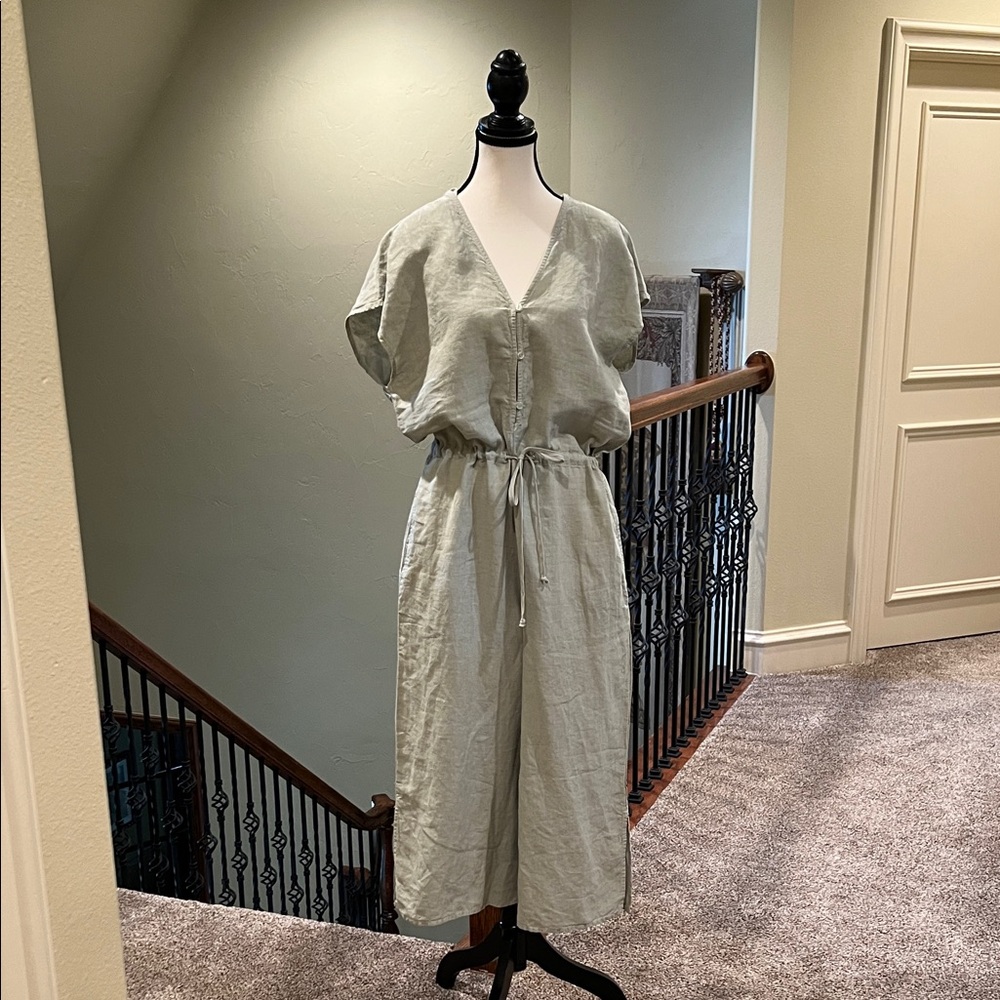 Cloth & Stone Soft Green Linen Jumpsuit